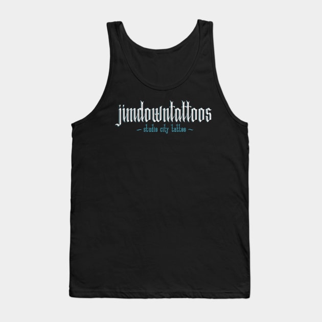 Black & Blue logo Tank Top by JIMDOWNTATTOOS